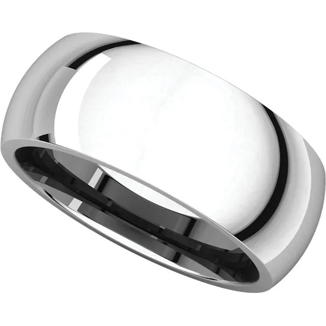 Sterling Silver 8mm Comfort Fit Band, Size 8