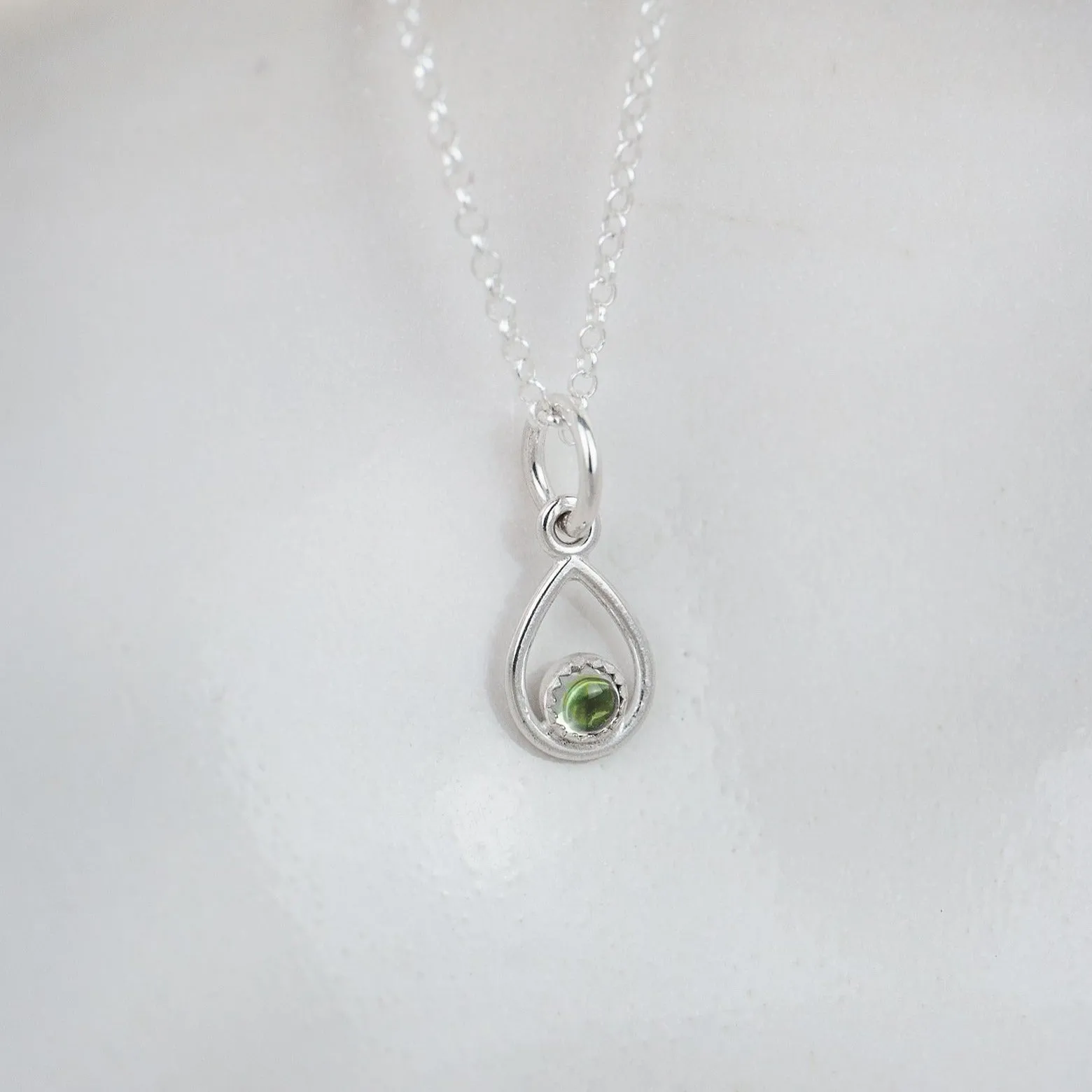 Sterling Silver Birthstone Teardrop Pendant