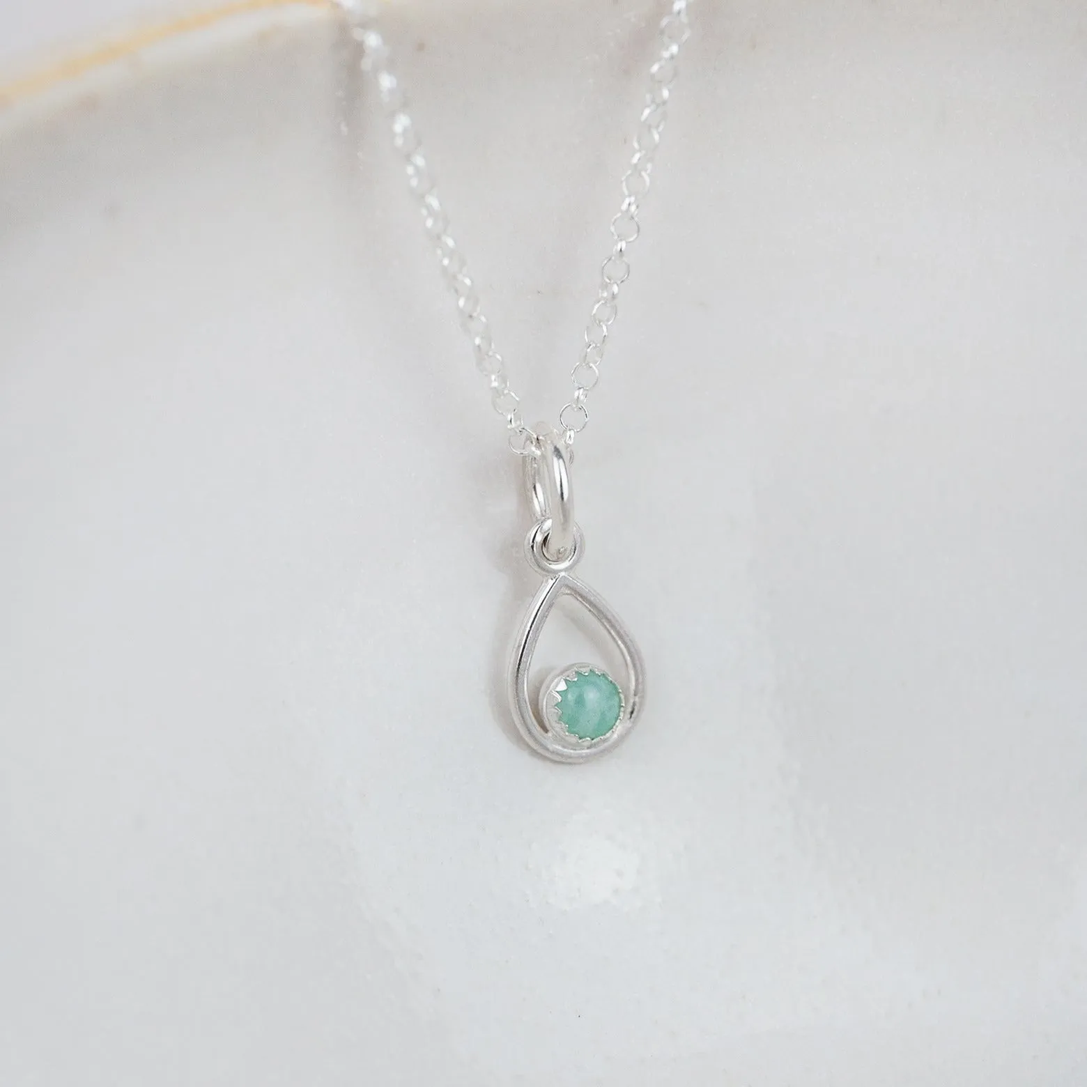 Sterling Silver Birthstone Teardrop Pendant