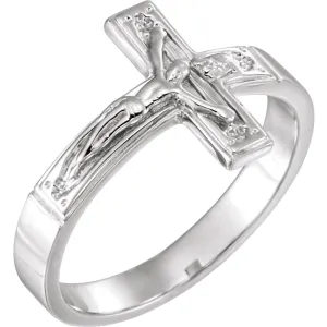 Sterling Silver Crucifix Chastity Ring Size 10