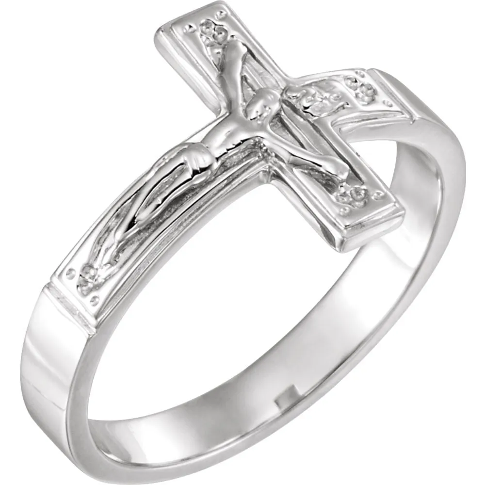 Sterling Silver Crucifix Chastity Ring Size 10