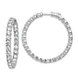 Sterling Silver CZ Hoop Earrings