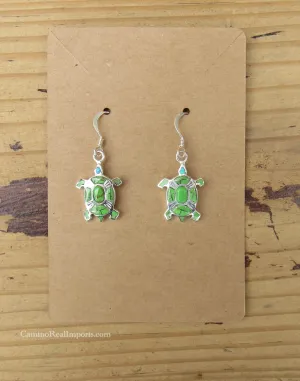 Sterling Silver Gaspite and Opal Inlay Turtle Earrings STER024