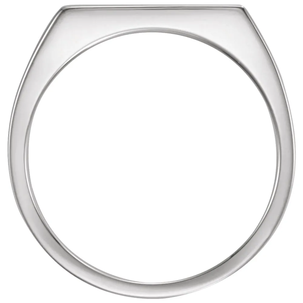 Sterling Silver Men's Rectangle Signet Ring, Size 11