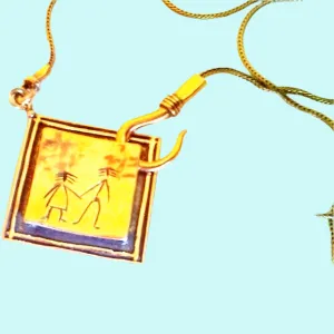 Sterling Silver Naif Drawing Pendant Necklace Children Design