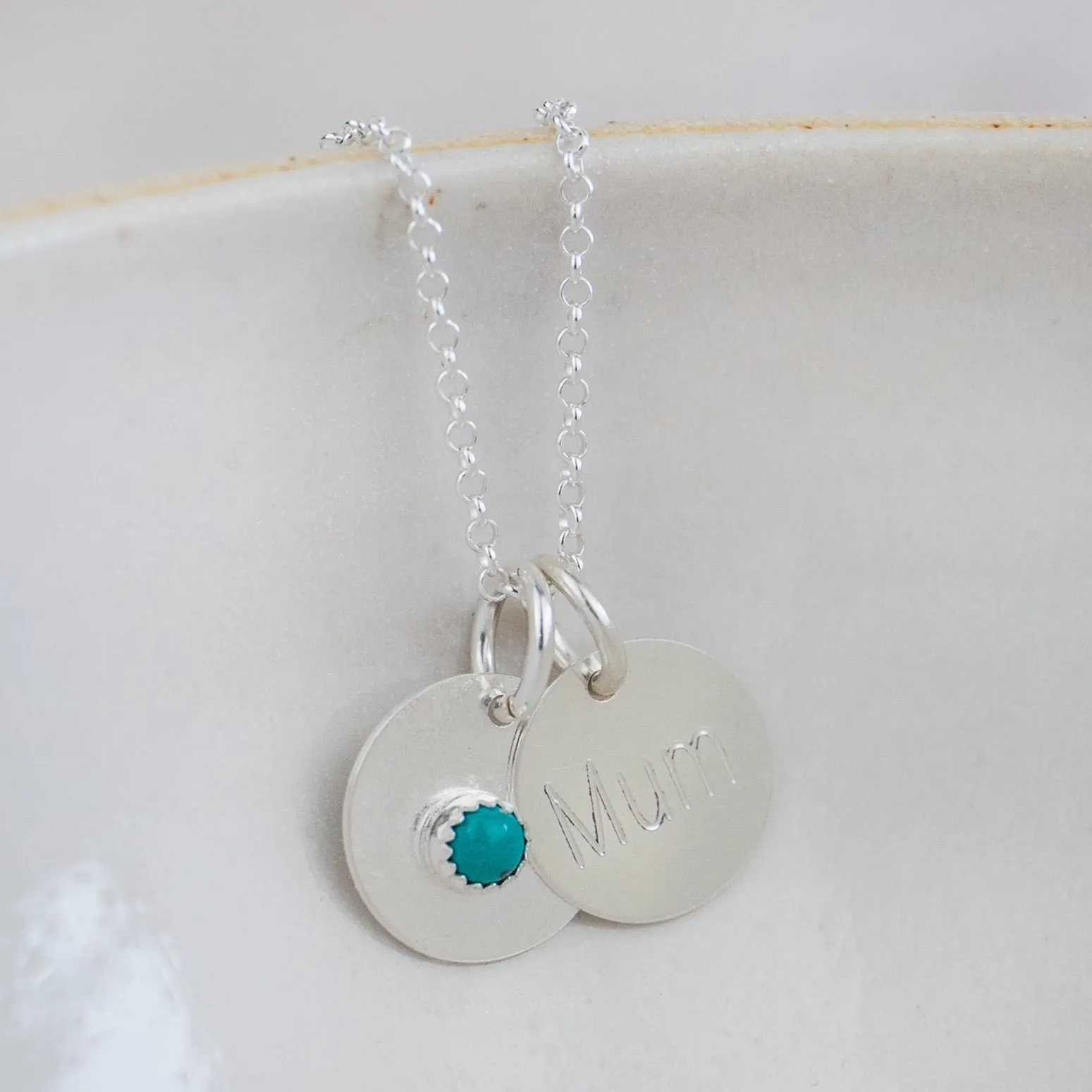 Sterling Silver Personalised Birthstone Pendant