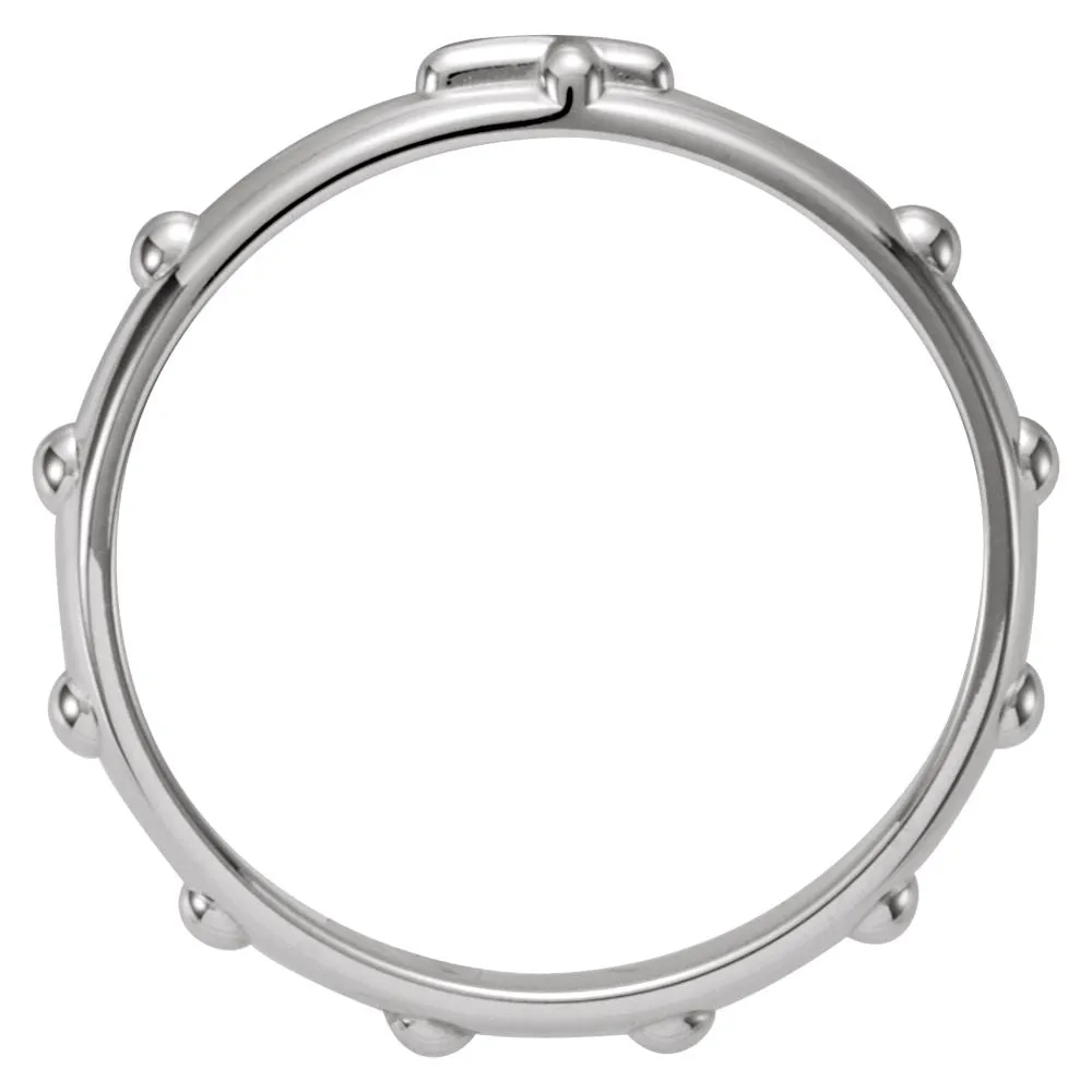 Sterling Silver Rosary Ring Size 12