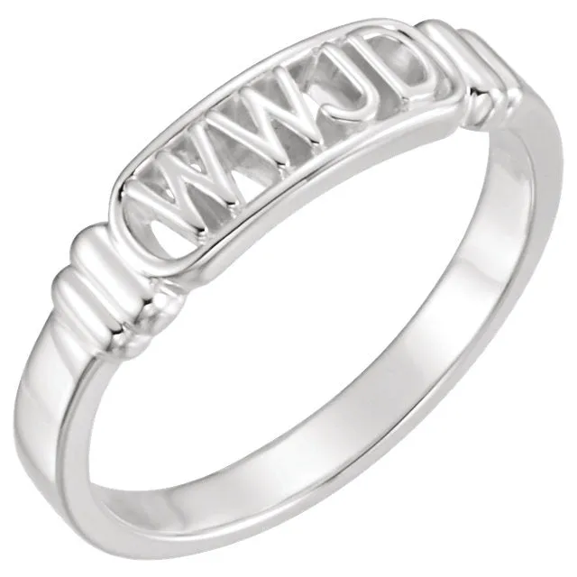Sterling Silver What Would Jesus Do Ring, Size 10