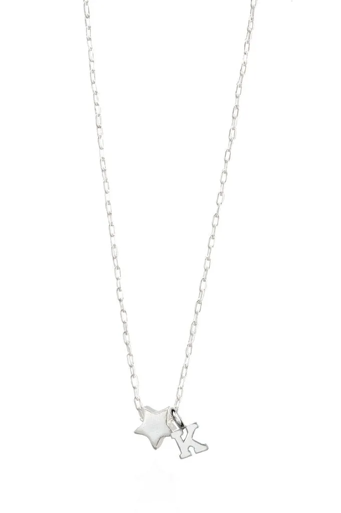 Sterling Star Letter Charm Necklace