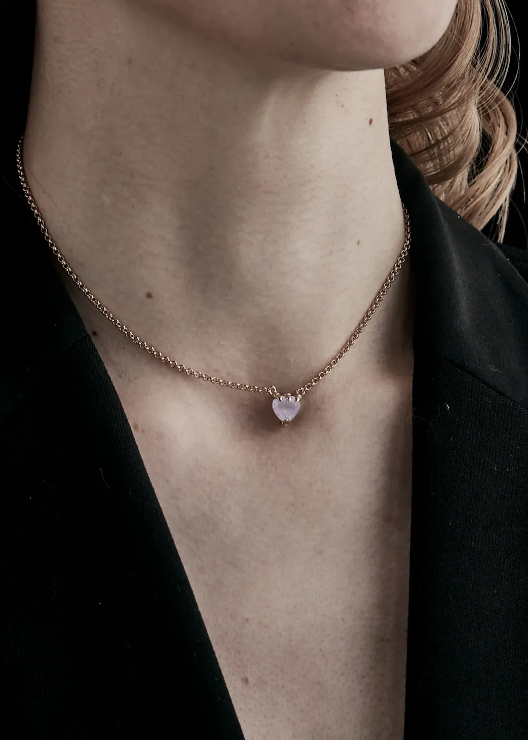STOLEN GIRLFRIENDS CLUB Gold Plated Talon Necklace - Rose Quartz
