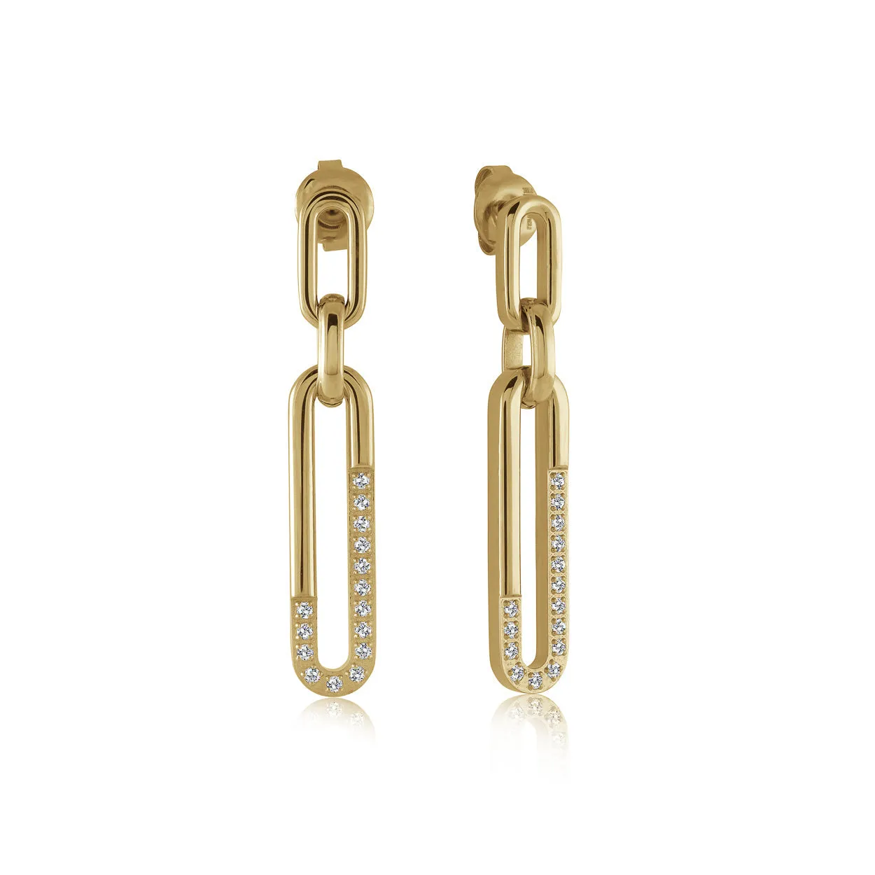 Studded Oval Dangle Earrings