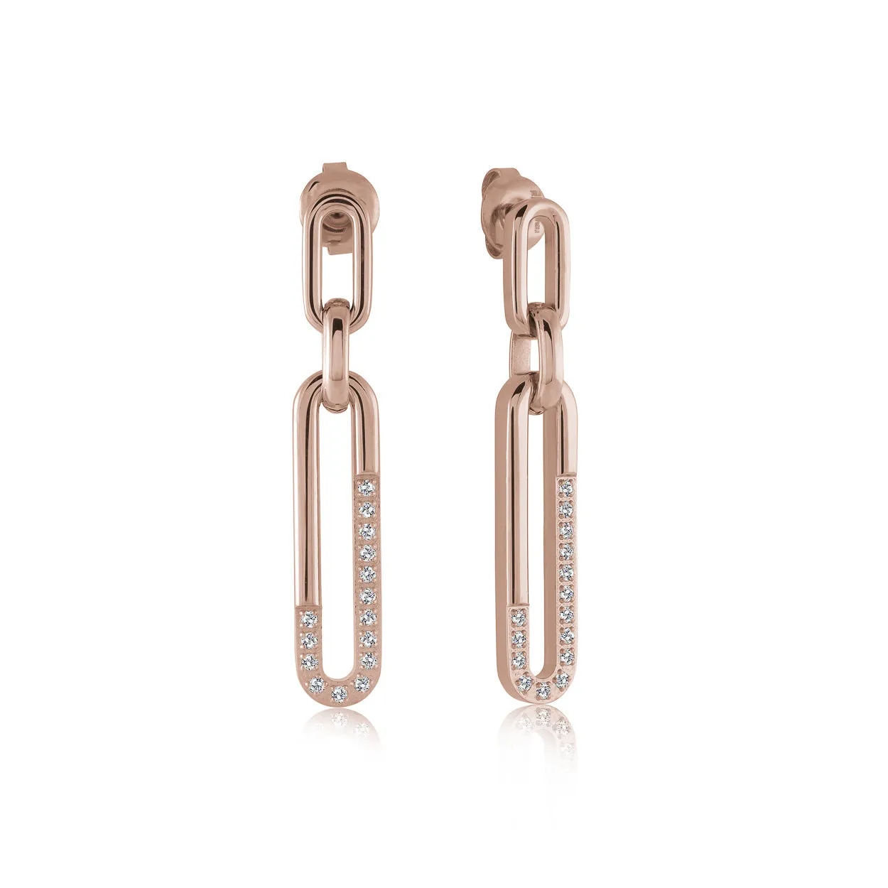Studded Oval Dangle Earrings
