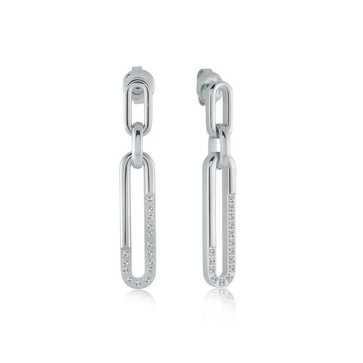 Studded Oval Dangle Earrings