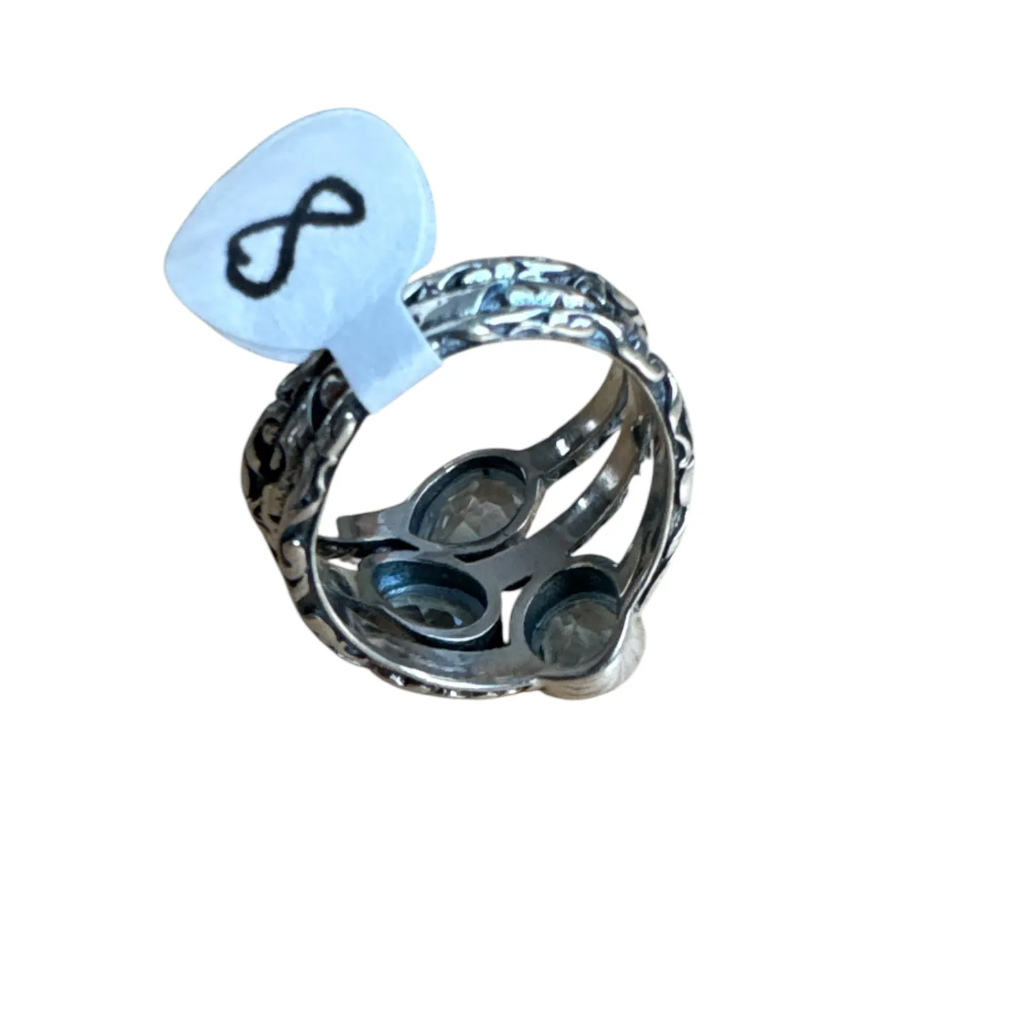 Swiss Blue Topaz Solid 925 Sterling Silver Ring 8