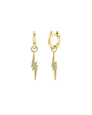 SYDNEY EVAN | Lightning Bold Huggie Hoops | Gold & Diamond