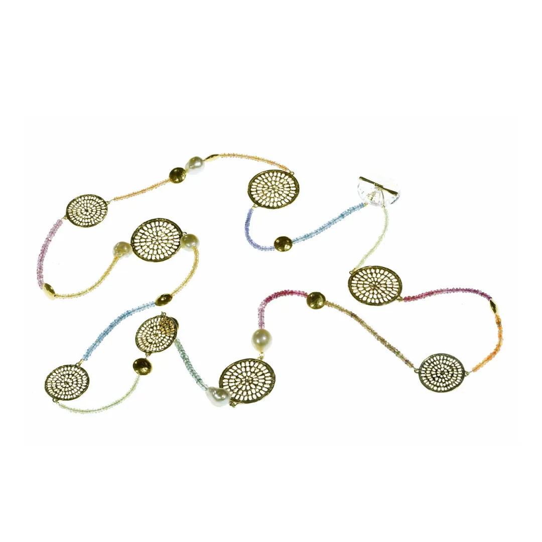 Tahitian Pearl & Sapphire Pinwheel Necklace