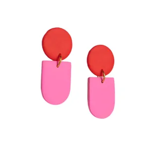 Tengae Red & Pink  Earrings