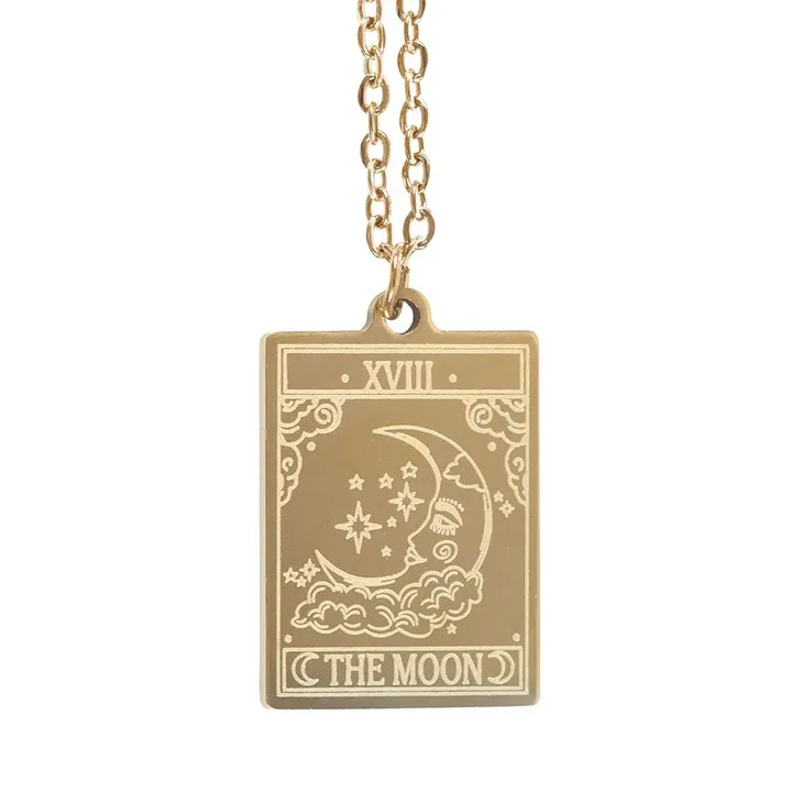 The Moon Vintage Tarot Necklace