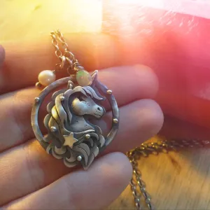 The Small Unicorn Necklace - Unicorn Opal Necklace