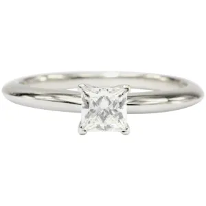 Tiffany & Co Platinum & Princes Cut Diamond Solitaire Engagement Ring