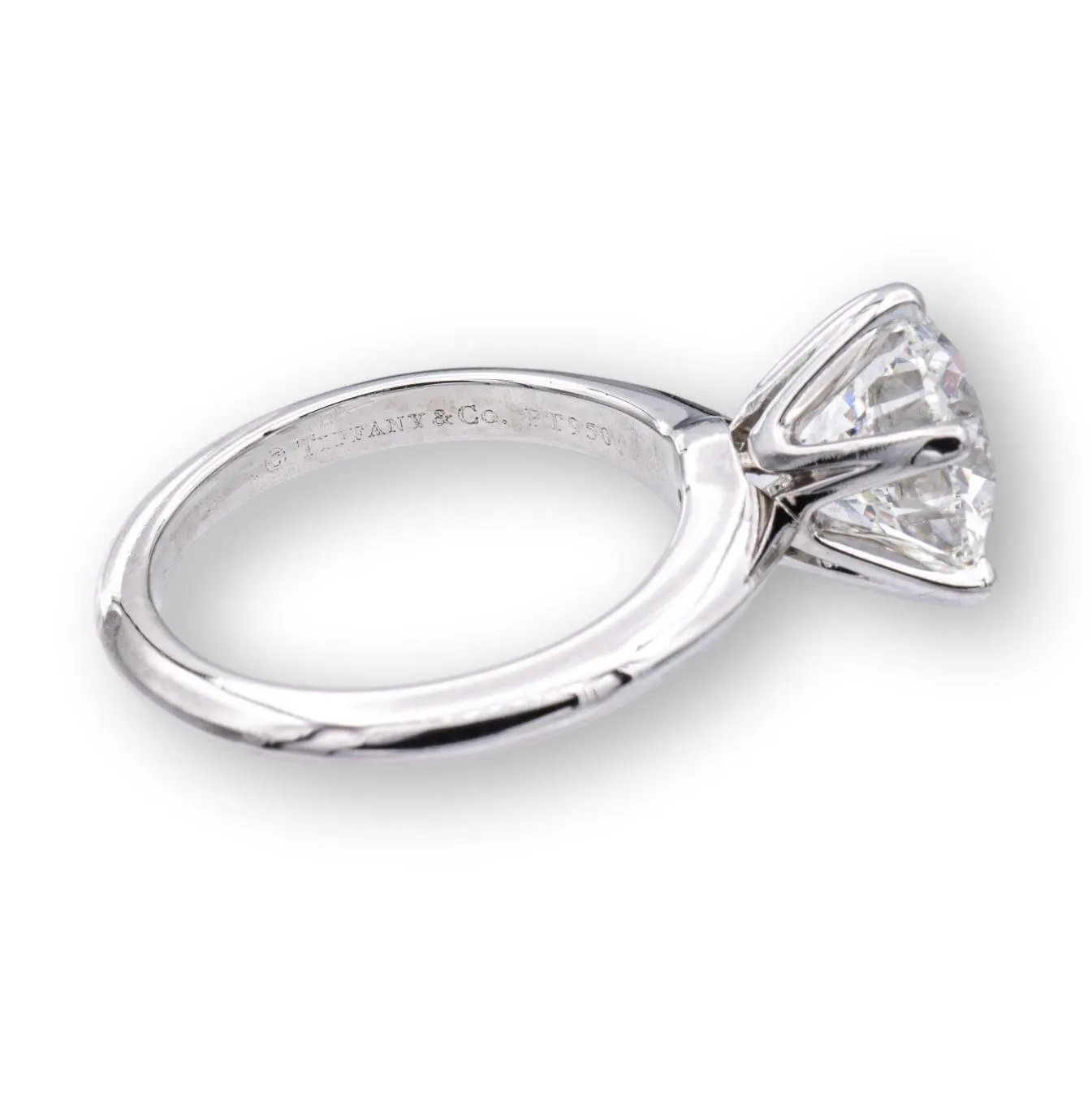 Tiffany & Co Platinum Round Diamond Engagement Ring 2.76 Ct GVS1