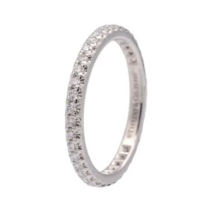 Tiffany & Co. Platinum Soleste Full Circle Round Diamond Band Size 4.5