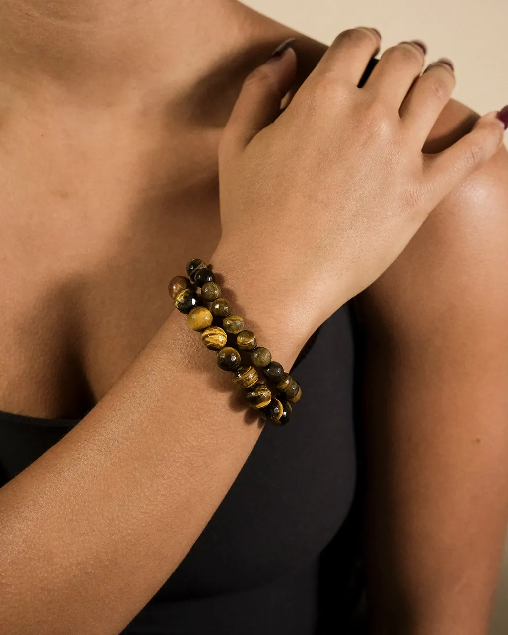 Tiger's Eye Beaded Stretch Bracelet