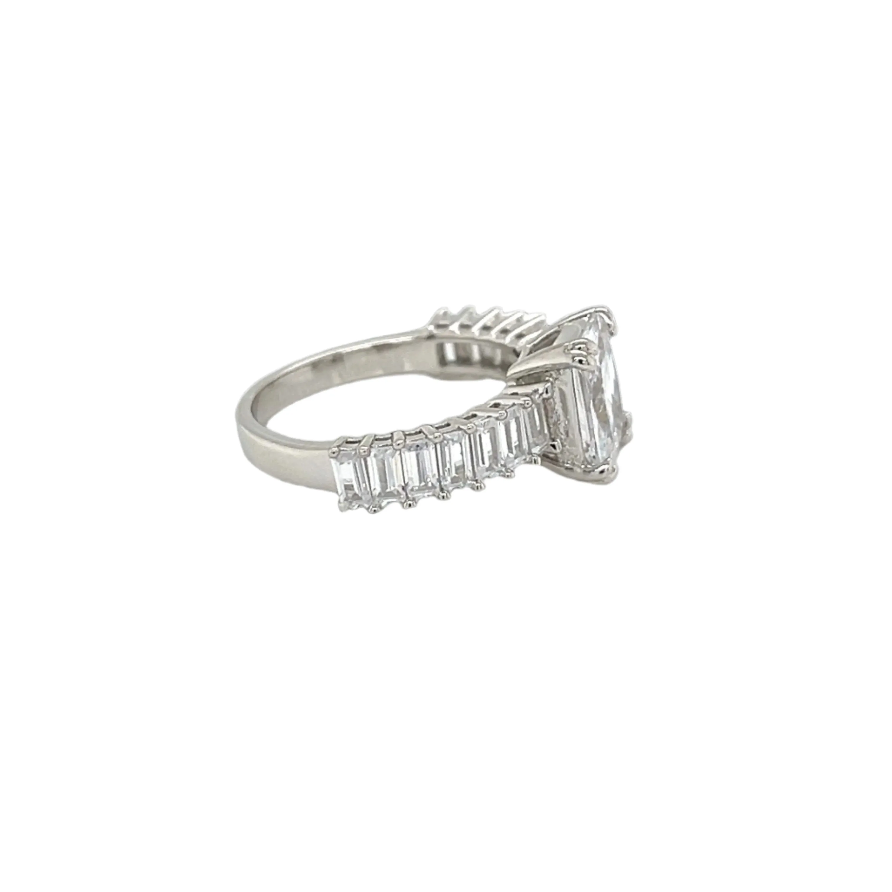 Timeless Radiance Square-Cut Lab-Created Moissanite Sterling Silver Ring - M102799