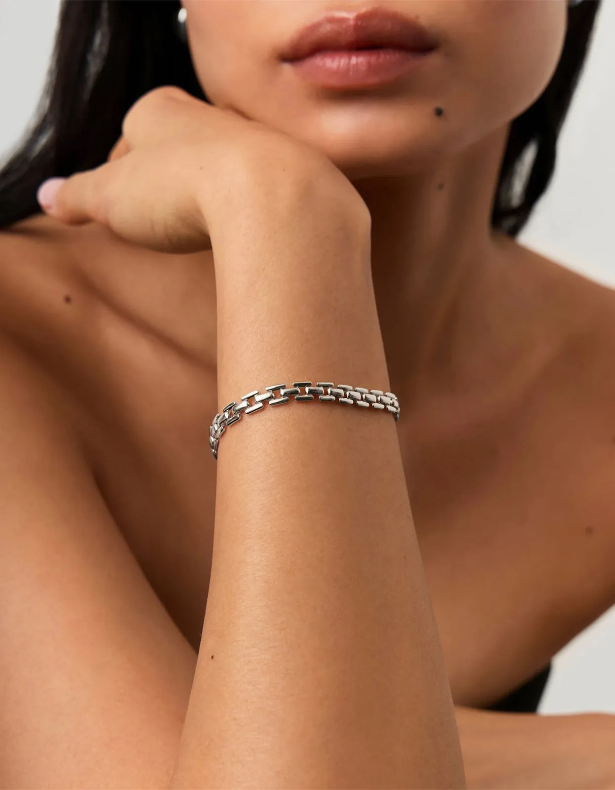 Timepiece Link Chain Bracelet - Silver