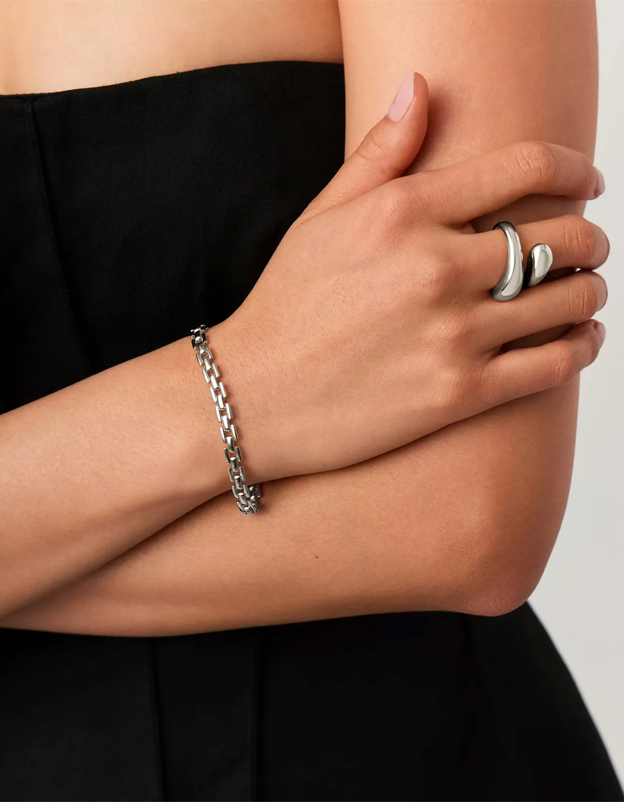 Timepiece Link Chain Bracelet - Silver