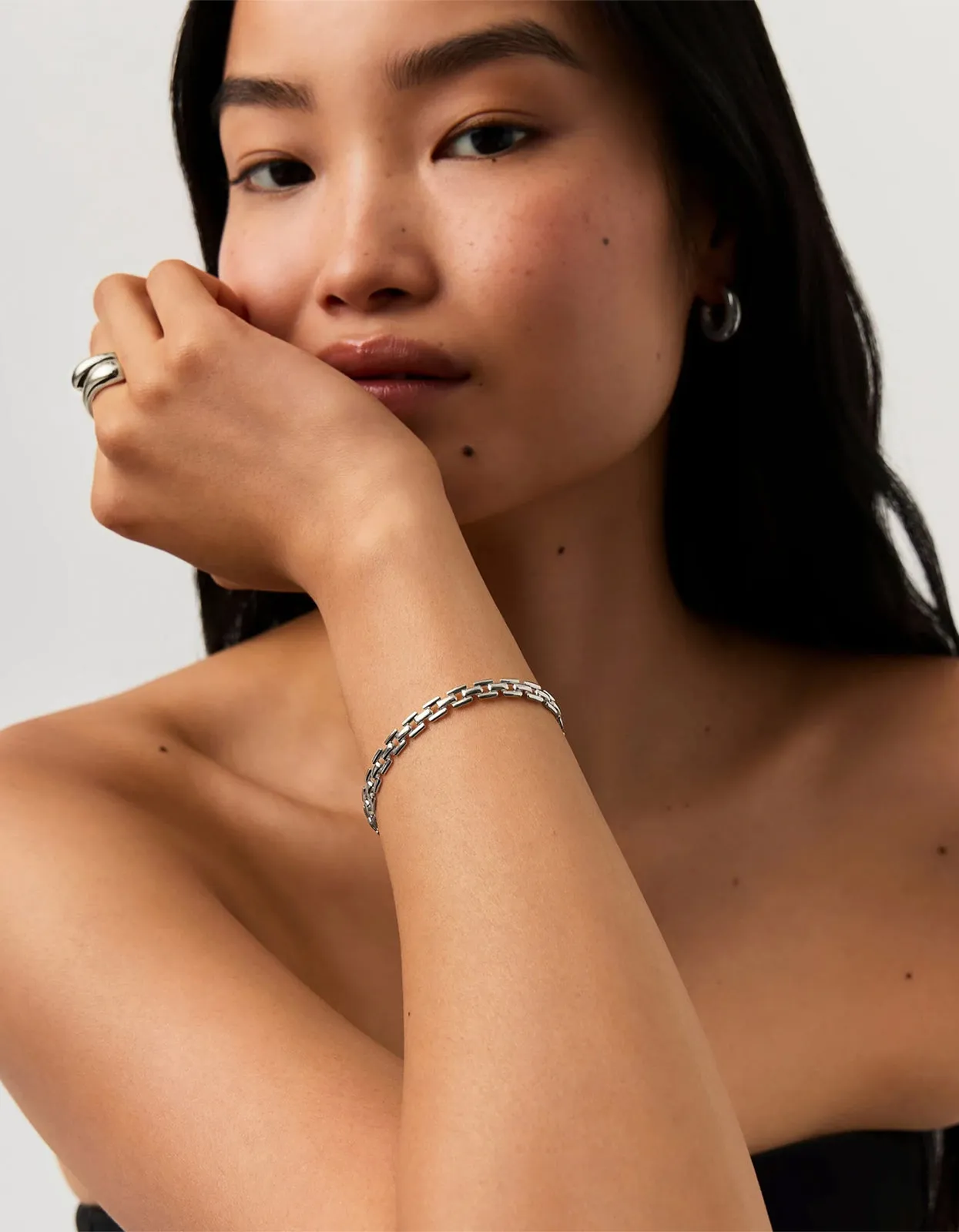 Timepiece Link Chain Bracelet - Silver