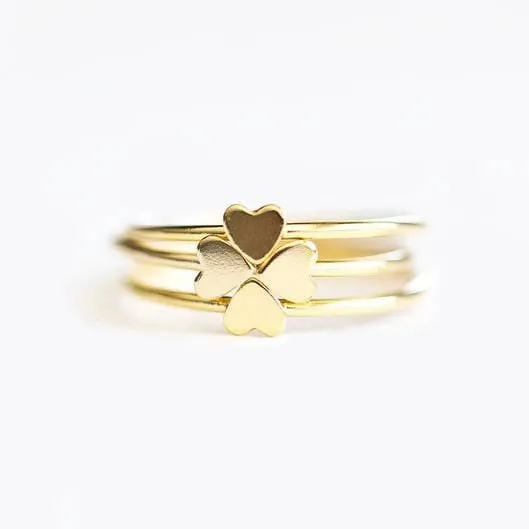 Tiny Heart Bow Stacking Ring