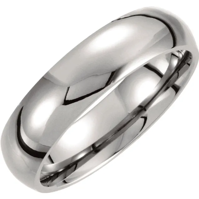 Titanium 6mm Domed Polished Band Size 5.5