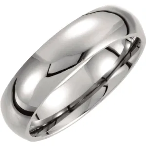 Titanium 6mm Domed Polished Band Size 5.5