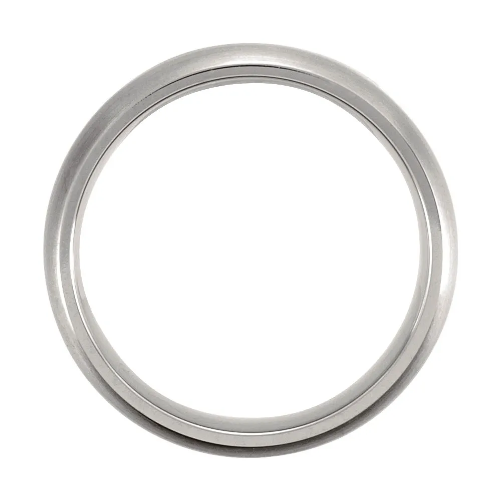 Titanium & 14K Rose Inlay 7mm Satin Finish Band Size 9.5