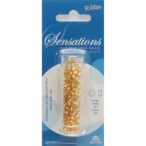 TOHO 3MM SEED BEAD SLV LINE LT.GLD 7G
