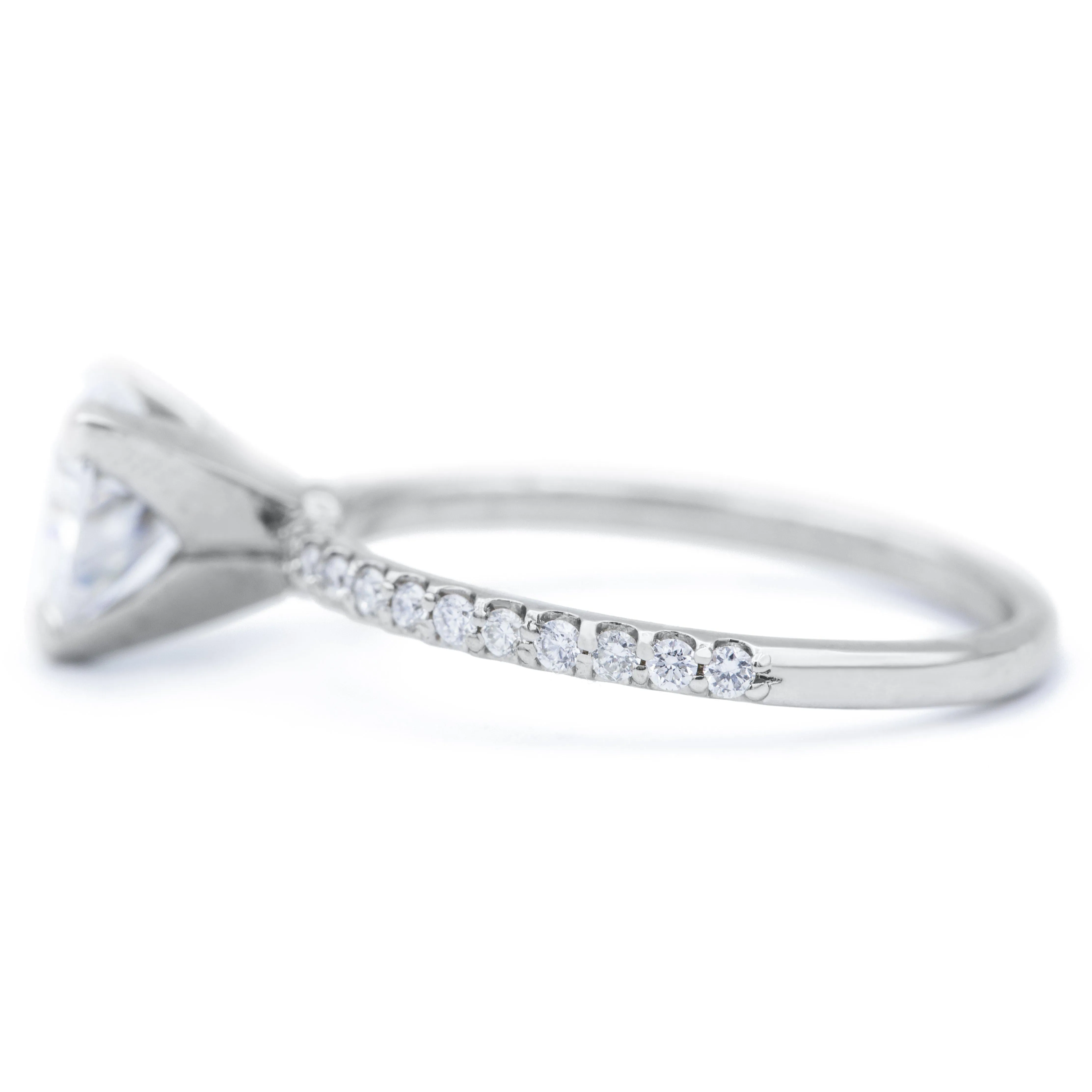 Trillion Moissanite 3 Prongs Diamond Accent Ice Solitaire Ring