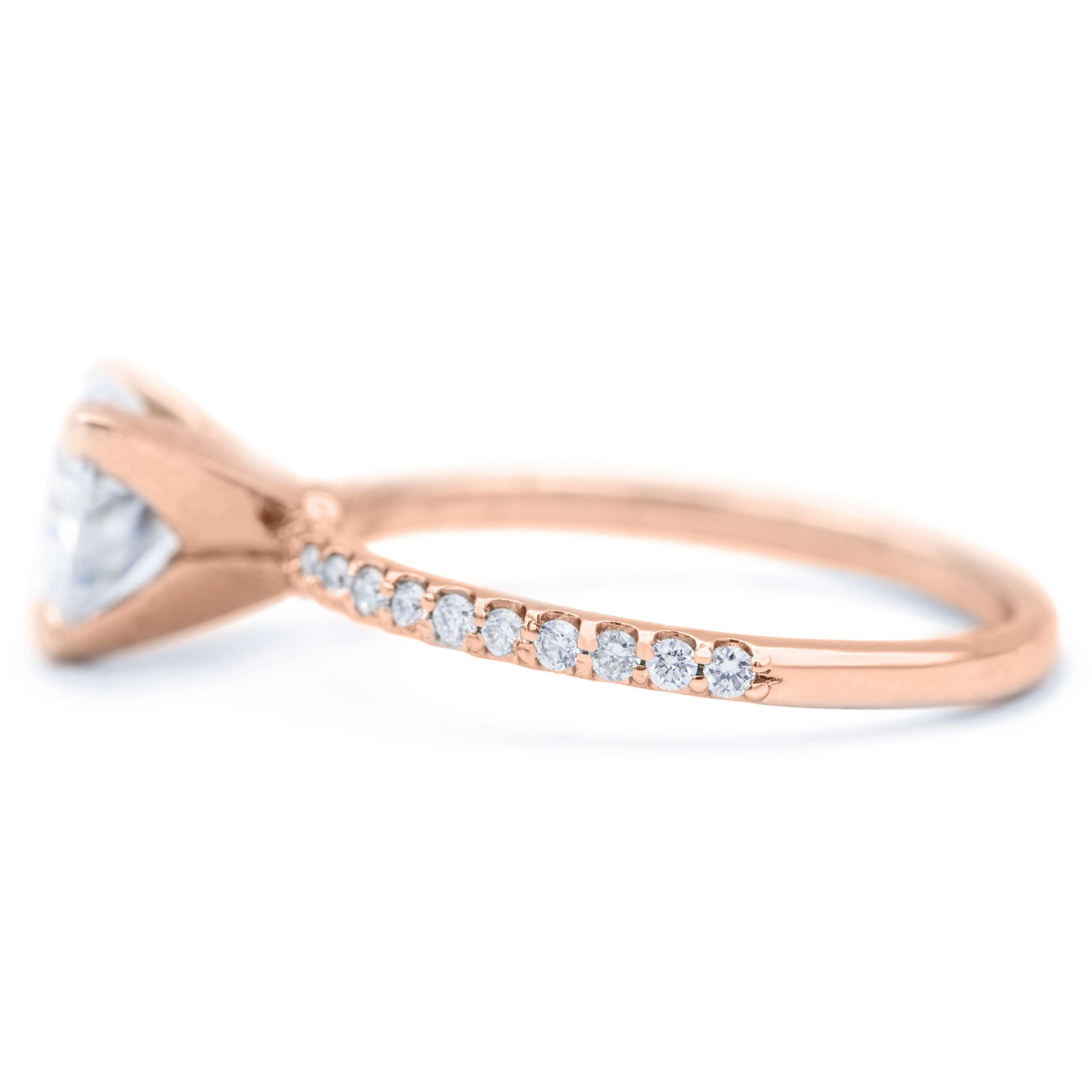 Trillion Moissanite 3 Prongs Diamond Accent Ice Solitaire Ring