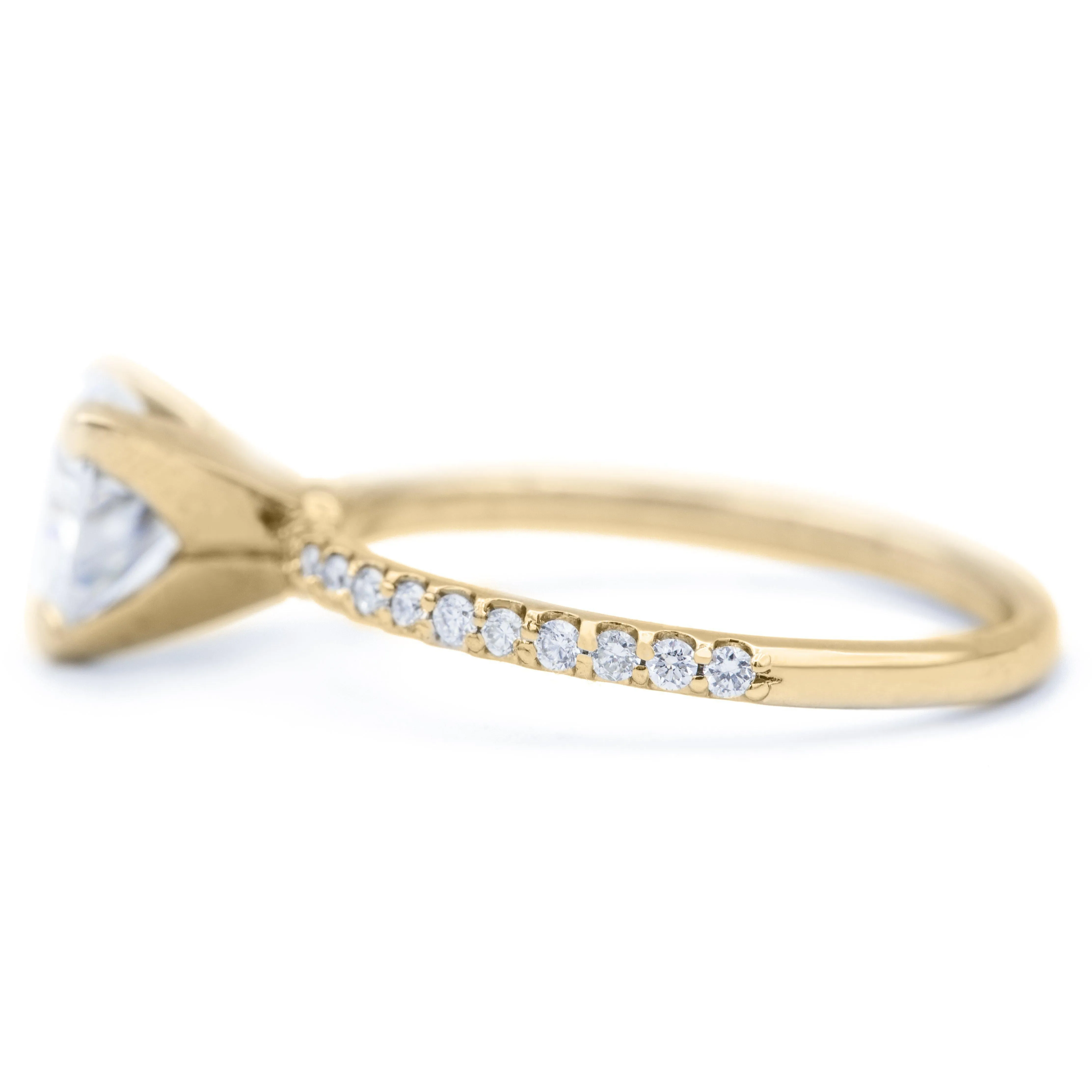 Trillion Moissanite 3 Prongs Diamond Accent Ice Solitaire Ring