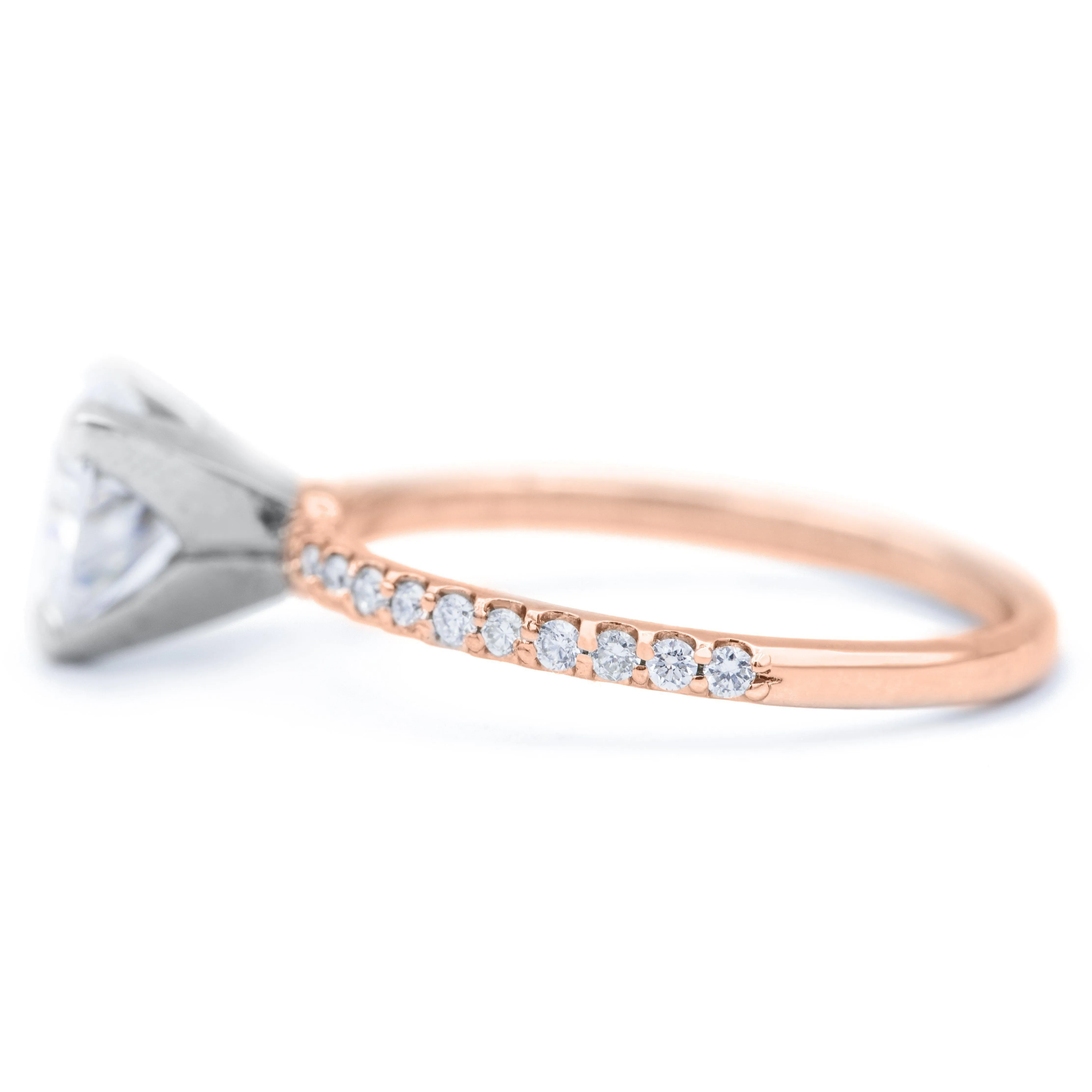 Trillion Moissanite 3 Prongs Diamond Accent Ice Solitaire Ring