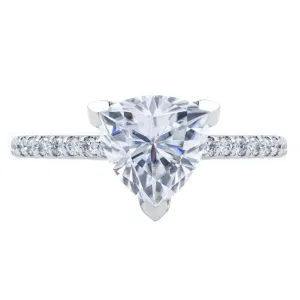 Trillion Moissanite 3 Prongs Diamond Accent Ice Solitaire Ring