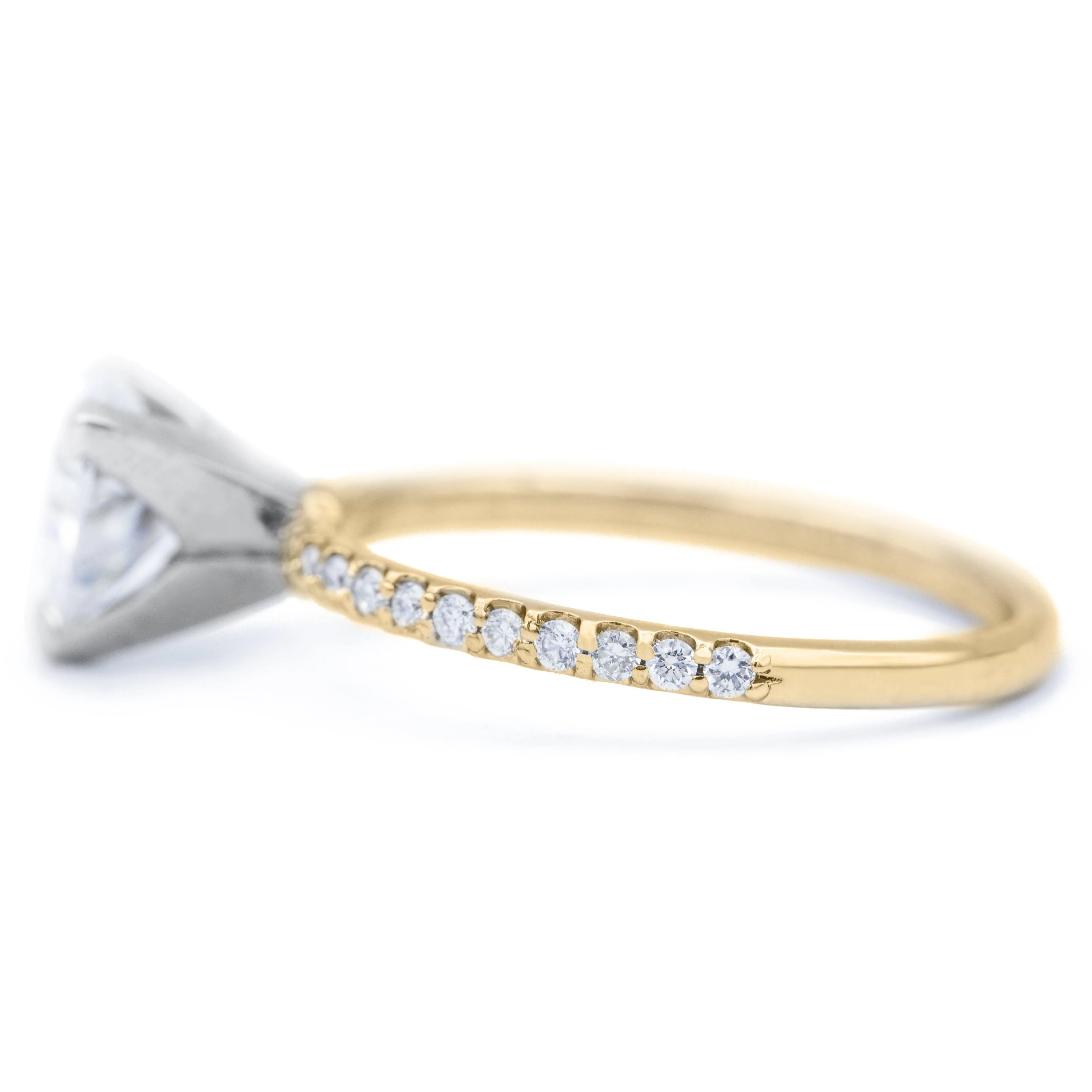 Trillion Moissanite 3 Prongs Diamond Accent Ice Solitaire Ring