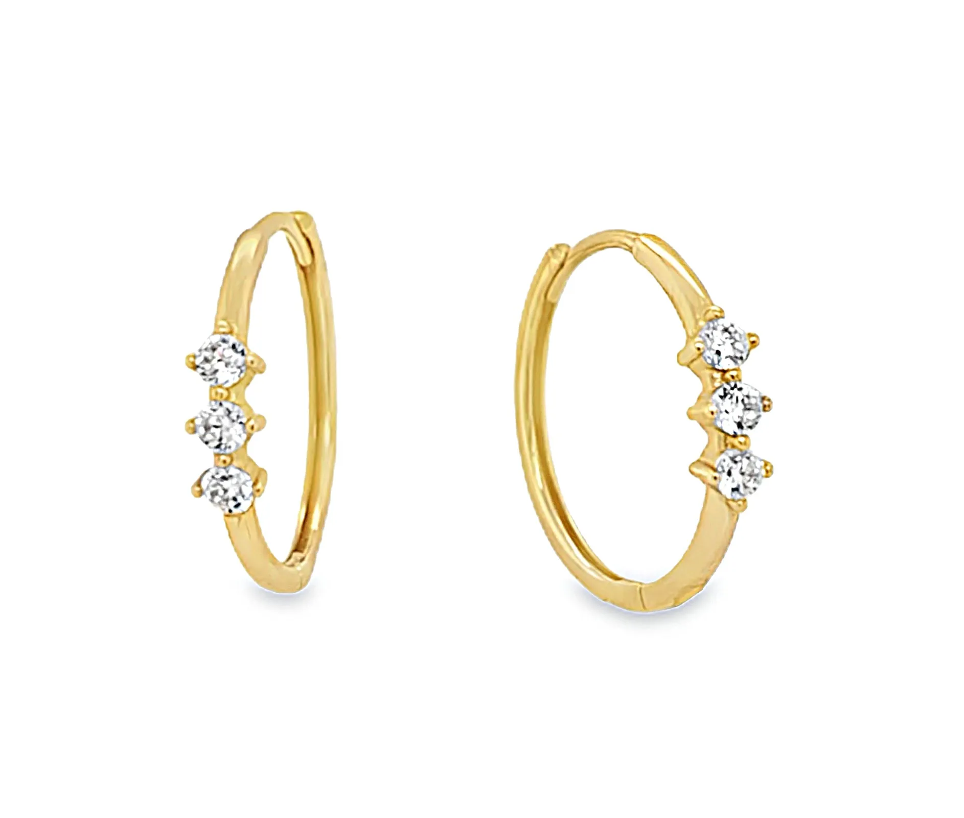Trio Cubic Zirconia Huggie Hoop Earrings