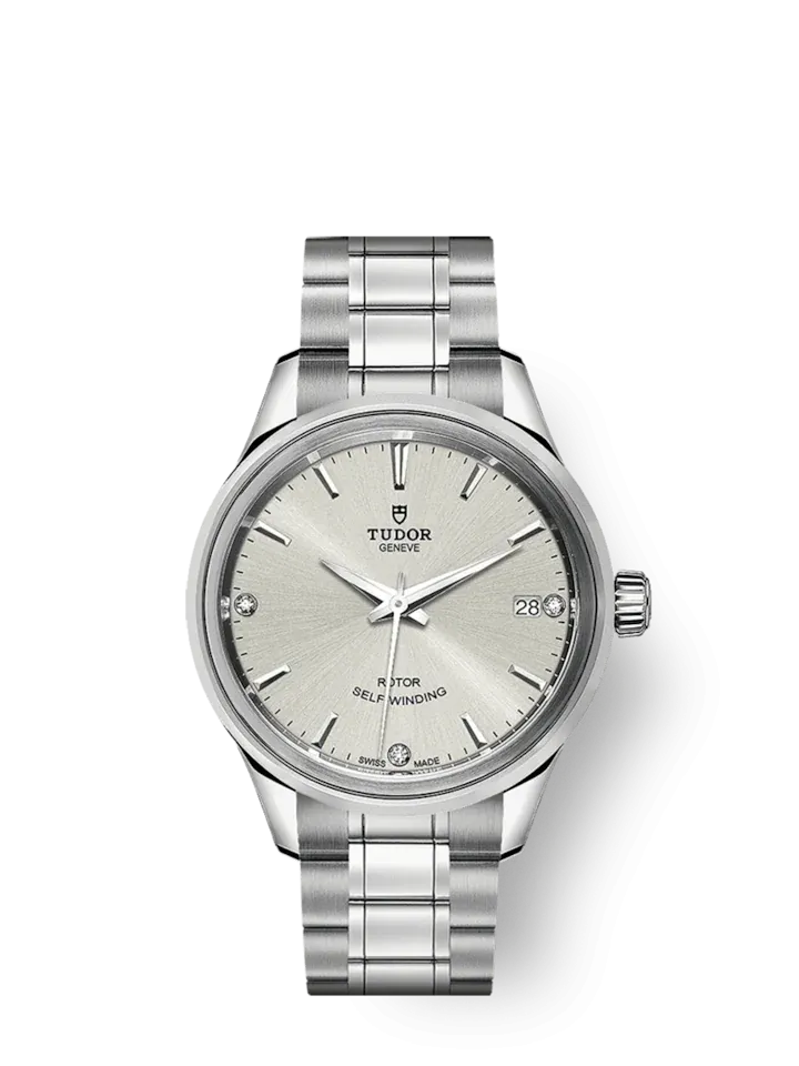 Tudor Style, Stainless Steel and Diamond-set 34mm, Ref# M12300-0003