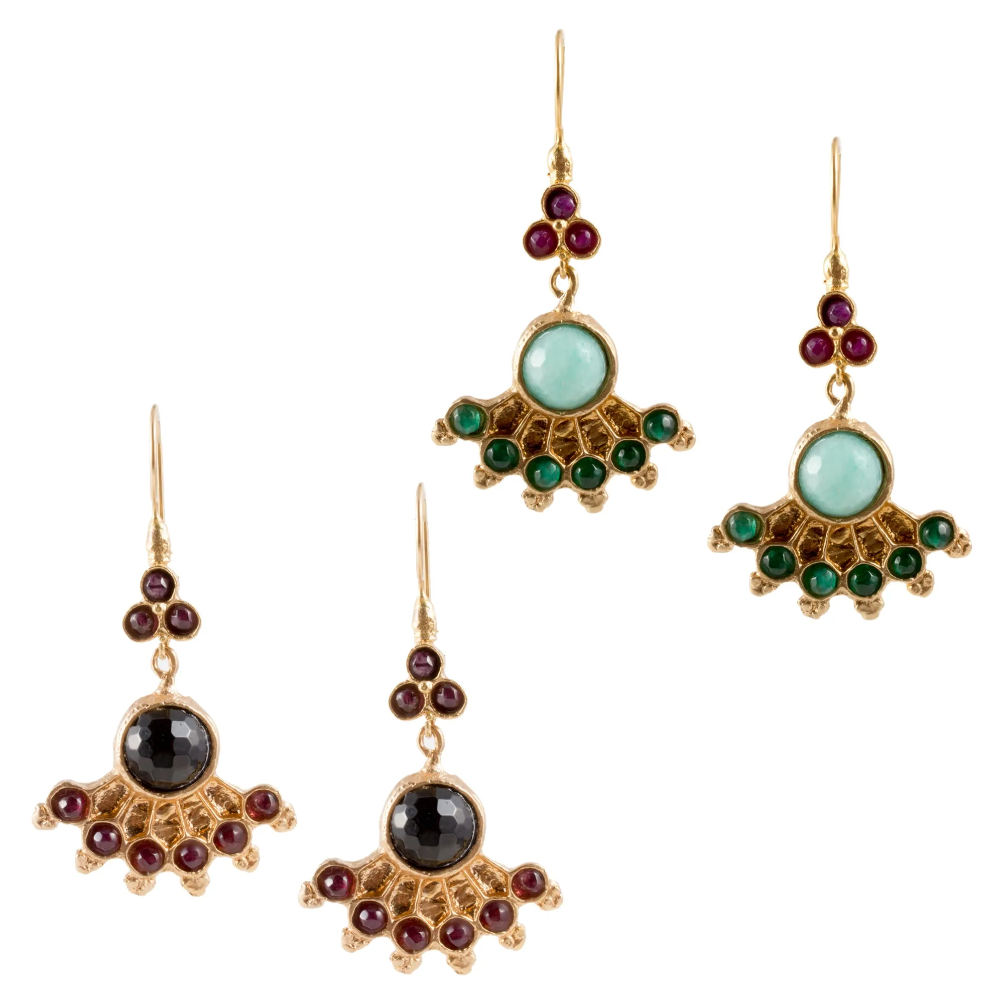 Turkish Delights Earrings: Colorful Fan Drops