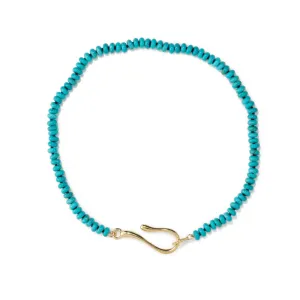 Turquoise Large Hook   Loop Necklace