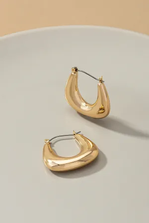 U Shape Hollow Puffy Hoop Earrings