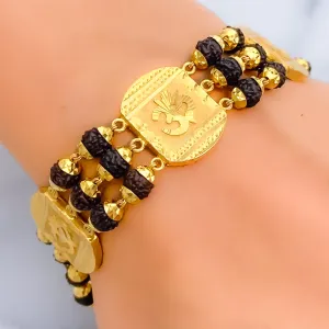 Unique Bold 22k Gold OM Rudraksh Bracelet