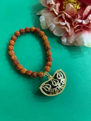 Unique Bracelet With Gold Plated MAHAKAL Pendant Rudraksha Bracelet