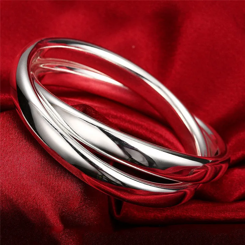Unisex Dual Ring Silver Bracelet - Edgy and Elegant